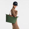 British Green Le Pliage Original L Tote bag